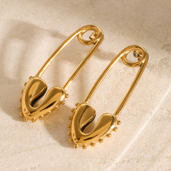 Wholesale Stainless Steel 18K Gold Love Heart Pin Earrings With Electroplating For Women High Fashion All Match Jewelry