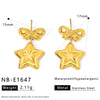 Wholesale Stainless Steel 18K Gold Plated Bow And Star Earrings For Women