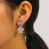 Wholesale Stainless Steel 18K Gold Plated Bow And Star Earrings For Women