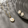Wholesale Stainless Steel 14K Gold Plated Elegant Oil Dripping Tulip Design Women's Necklace Earrings Set