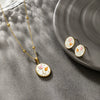 Wholesale Stainless Steel 14K Gold Plated Elegant Oil Dripping Tulip Design Women's Necklace Earrings Set