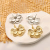 Wholesale Stainless Steel 18K Gold Plated Flower Elegant Retro Earrings For Women Electroplated
