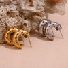 Wholesale Stainless Steel 18K Gold Plated Geometric Hollow Peach Heart Earrings For Women