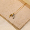 Wholesale Stainless Steel 18K Gold Plated Geometric Moon Pendant Neck Jewelry For Women