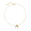 Wholesale Stainless Steel 18K Gold Plated Geometric Moon Pendant Neck Jewelry For Women
