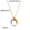 Wholesale Stainless Steel 18K Gold Plated Geometric Moon Pendant Neck Jewelry For Women