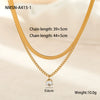 Wholesale Stainless Steel 18K Gold Plated Geometric Multilayer Necklace With Inlaid Zircon For Women