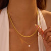 Wholesale Stainless Steel 18K Gold Plated Geometric Multilayer Necklace With Inlaid Zircon For Women