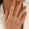 Wholesale Stainless Steel 18K Gold Plated Geometric Opening Adjustable Ring For Women