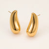 Wholesale Stainless Steel 18K Gold Plated Geometric Pattern Retro Style Women's Earrings