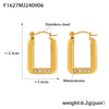 Wholesale 316L Stainless Steel 18K Gold Plated Geometric Rectangular Diamond Earrings For Women