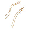 Wholesale Stainless Steel 18K Gold Plated Geometric Simple Style Long Tassel Earrings For Women