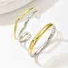 Wholesale Stainless Steel 14K Gold Plated Geometric Sophisticated Irregular Open Bracelet Accessories