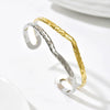 Wholesale Stainless Steel 14K Gold Plated Geometric Sophisticated Irregular Open Bracelet Accessories