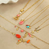 Wholesale Stainless Steel 18K Gold Plated Geometric Style Necklace