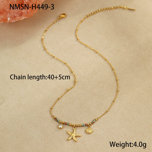 Wholesale Stainless Steel 18K Gold Plated Geometric Style Necklace