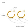 Wholesale Stainless Steel 18K Gold Plated Geometric Style Women's Earrings