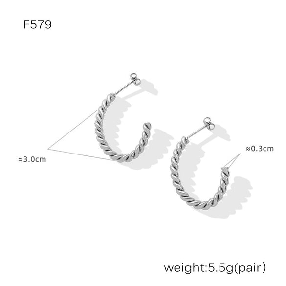 Wholesale Stainless Steel 18K Gold Plated Geometric Style Women's Earrings