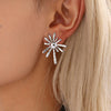 Wholesale 316L Stainless Steel 18K Gold Plated Geometric Sun Radial Women's Earrings