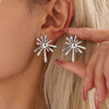 Wholesale 316L Stainless Steel 18K Gold Plated Geometric Sun Radial Women's Earrings