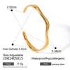 Wholesale Stainless Steel 18K Gold Plated Irregular Hammer Pattern Wave Open Bracelet With Electroplating