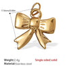 Wholesale 316L Stainless Steel 18K Gold Plated Joker Bow Heart Pendant Accessories In Fashion Style