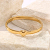 Wholesale Stainless Steel 18K Gold Plated Love Shaped Minimalist Three Dimensional All Match Bracelet With Vacuum Plating In 18K Furnace