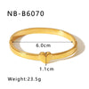 Wholesale Stainless Steel 18K Gold Plated Love Shaped Minimalist Three Dimensional All Match Bracelet With Vacuum Plating In 18K Furnace