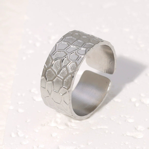 Wholesale Stainless Steel 18K Gold Plated Open Ring For Unisex With Punk Hip Hop Personality Style