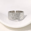 Wholesale Stainless Steel 18K Gold Plated Open Ring For Unisex With Punk Hip Hop Personality Style