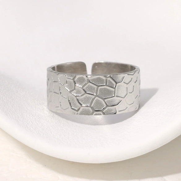 Wholesale Stainless Steel 18K Gold Plated Open Ring For Unisex With Punk Hip Hop Personality Style