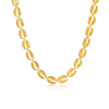 Wholesale Stainless Steel 18K Gold Plated Oval Cut Out Chain Bracelet Necklace Fashion Retro Style Electroplated