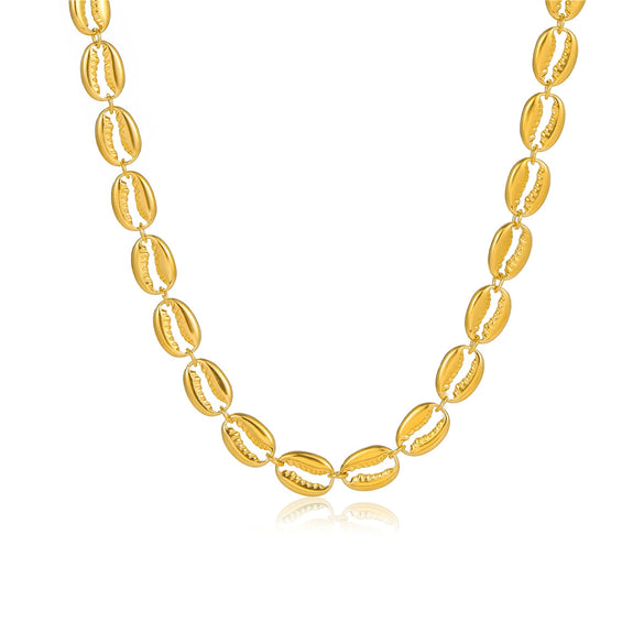 Wholesale Stainless Steel 18K Gold Plated Oval Cut Out Chain Bracelet Necklace Fashion Retro Style Electroplated