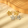 Wholesale Stainless Steel 18K Gold Plated Polished Lily Flower Earrings For Women