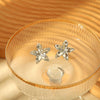 Wholesale Stainless Steel 18K Gold Plated Polished Lily Flower Earrings For Women