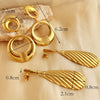 Wholesale Stainless Steel 18K Gold Plated Retro Geometric Drop Earrings High Sense Style For Women