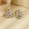 Wholesale Stainless Steel 18K Gold Plated Rotating Flower Earrings For Women