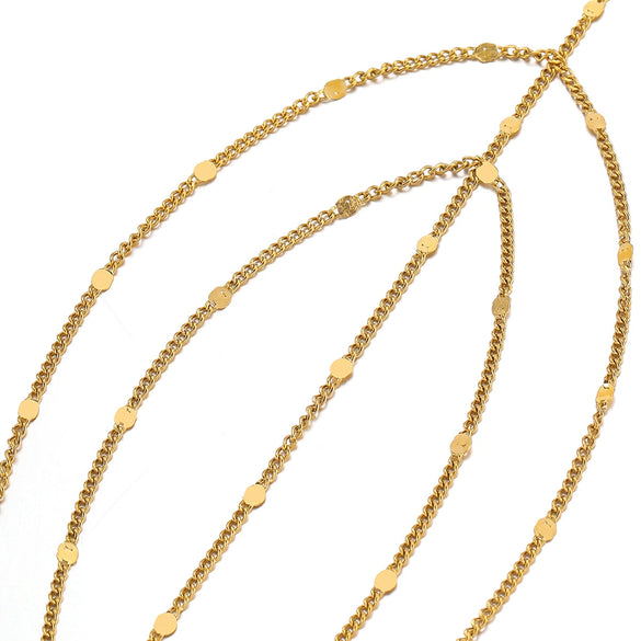 Wholesale Stainless Steel 18K Gold Plated Side Flower Chain Ladies Fashion Jewelry Necklace Bracelet Accessories