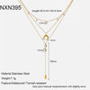 Wholesale Stainless Steel 18K Gold Plated Star And Drop Shape Pendant Oshaped Chain Necklace For Women