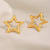 Wholesale Stainless Steel 18K Gold Plated Star Earrings