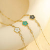 Wholesale Stainless Steel 18K Golden Geometric Five Leaf Flower Anklet