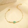 Wholesale Stainless Steel 18K Golden Geometric Five Leaf Flower Anklet