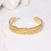 Wholesale Stainless Steel 18K Goldplated Leaf Design Open Bracelet Simple Style Accessories