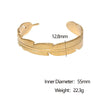 Wholesale Stainless Steel 18K Goldplated Leaf Design Open Bracelet Simple Style Accessories