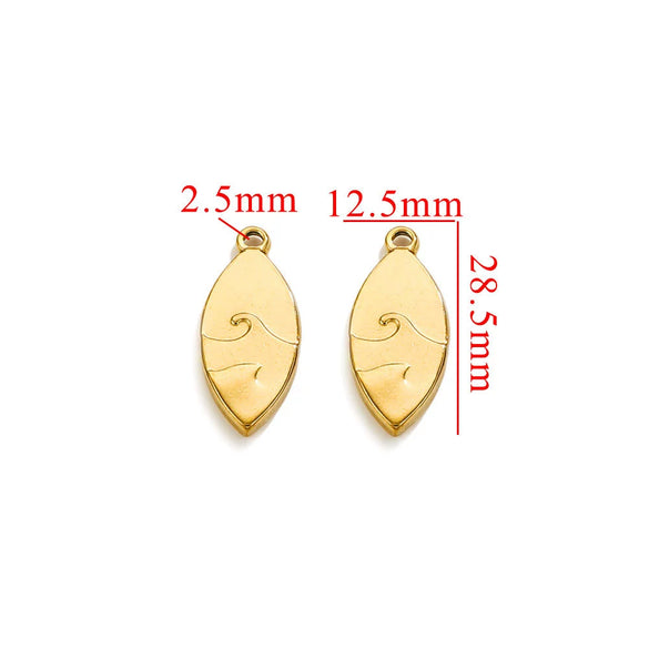 Wholesale Stainless Steel 18K Goldplated Minimalist Bow Trinket Pendant For Diy Necklace And Bracelet Handmade