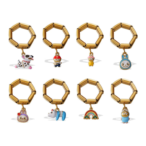 Wholesale 316L Stainless Steel 18K Goldplated Pendant Ring Fashion Jewelry For Women