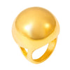 Wholesale 316L Stainless Steel 18K Real Gold Plated French Retro Chubby Spherical Geometric Ring With Exaggerated Personality Design