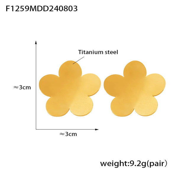 Wholesale 316L Stainless Steel 18K Real Gold Plated Irregular Geometric Three Dimensional Women's Earrings