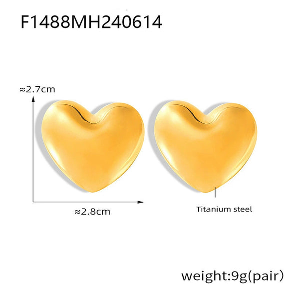 Wholesale 316L Stainless Steel 18K Real Gold Plated Irregular Geometric Three Dimensional Women's Earrings