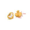 Wholesale Stainless Steel 18K Vacuum Plated Heart Embossed Love Earrings